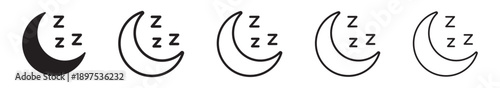 Crescent Moon with Sleeping Zzz Symbol Dream and Sleep Concept Icon