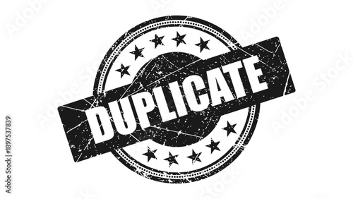 Duplicate stamp with grunge texture