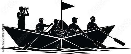 Teamwork and adventure on the water with a boat crew