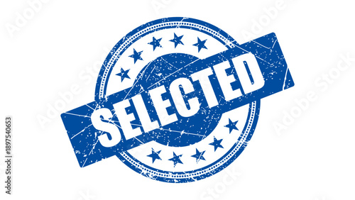 Selected stamp with grunge texture