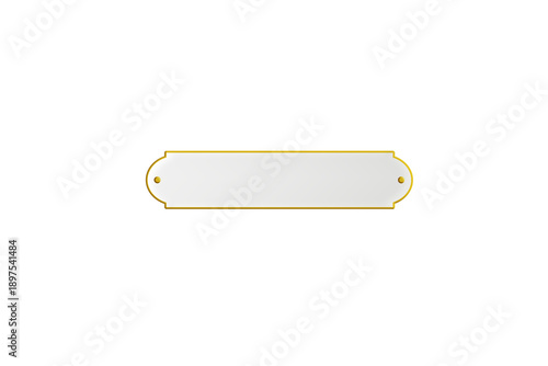 Elegant Blank Muslim Vintage Nameplate Frame with Golden Border isolated on transparent background. PNG