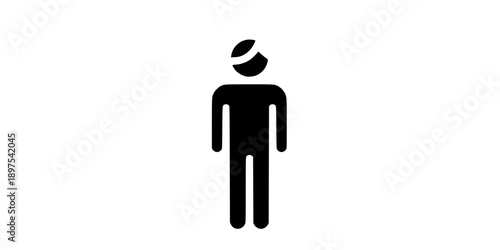 Modern Male Restroom Icon WC Signage