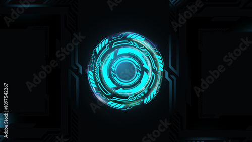  futuristic hud interface with digital circuit elements in sci fi tech