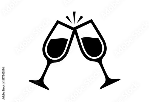 champagne glasses cheers icon vector