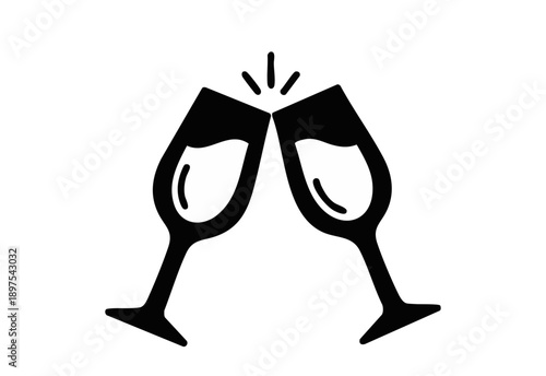 Champagne Glass Toast Fill Icon design