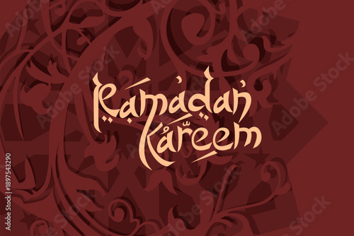  Ramadan Kareem islamic design with arabic pattern vector illustration. Suitable for greeting card, poster and banner.