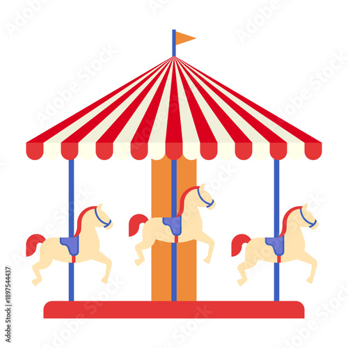 Carousel Merry Go Round with Circus Tent Style
