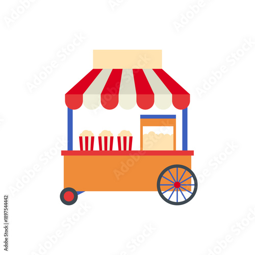 Wallpaper Mural Popcorn Snack Cart at Amusement Park Illustration Torontodigital.ca