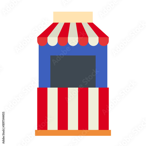 Wallpaper Mural Circus Ticket Booth with Striped Awning Illustration Torontodigital.ca