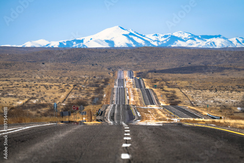 Sacred Sierra Blanca Mountains in New Mexico taken from Route 380 near Roswell and the Mescalero Apache Reservation in the winter of 2026