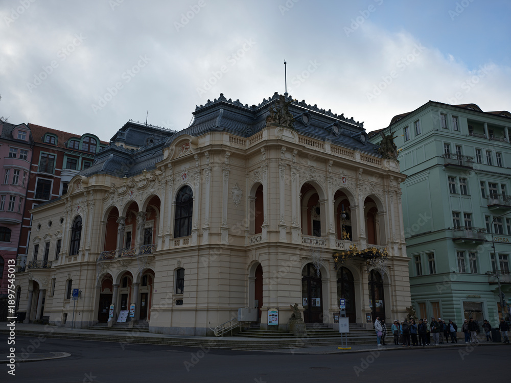 Fototapeta premium Karlovy Vary Historic Spa Resort Town in the Czech Republic