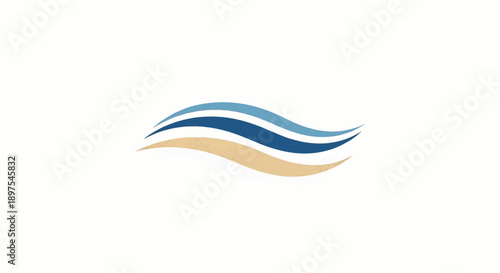 Abstract representation of gentle waves and sandy shore