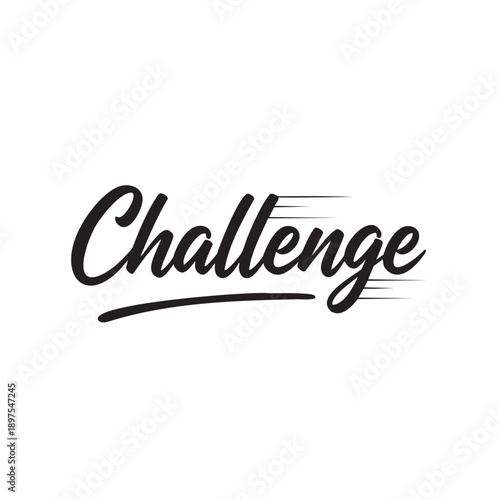 Handwritten calligraphy challenge word isolated on transparent background