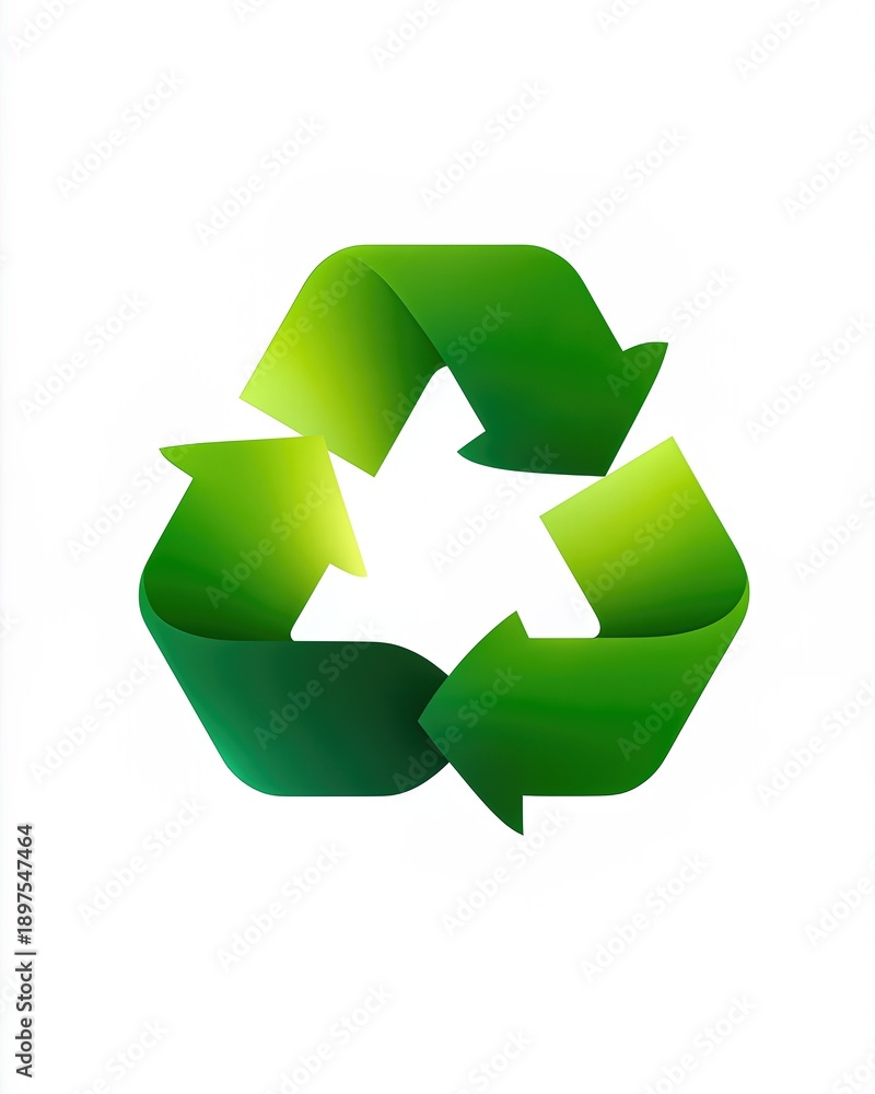 Obraz premium Recycling Logo Presented in Shades of Green is Displayed on a White Background
