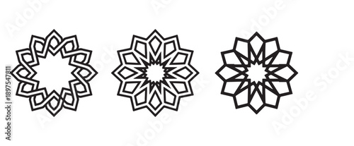 Geometric islamic patterns isolated. This image is perfect for adding a touch of elegance to any design. 
