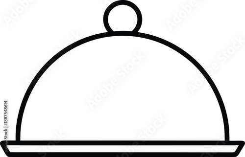 Food cloche outline vector illustration on white background