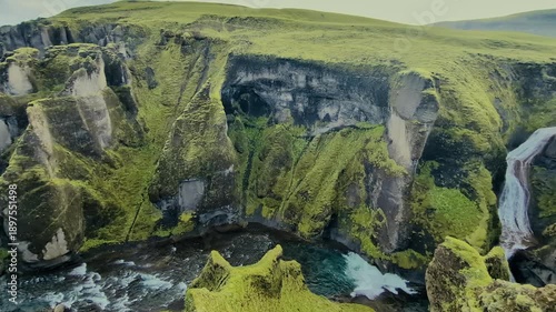 Famous Fjadrargljufur canyon in Iceland. Top destination. South East of Iceland