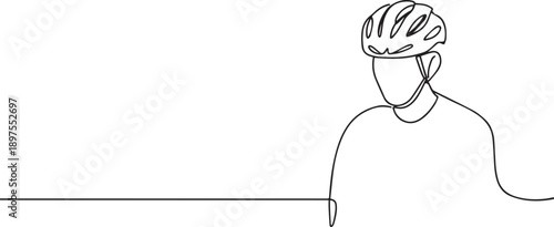 Bicycle riders one continuous line art, Vector illustration, One line art, Line art graphic style