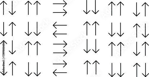 Collection of various arrow symbols pointing in different directions