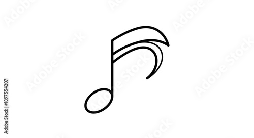 Simple Line Drawing of a Musical Note.