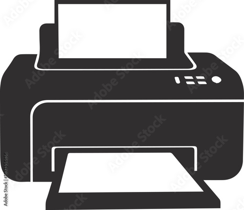 Printer Vector Icon – Office Printing Device Flat Symbol Illustration