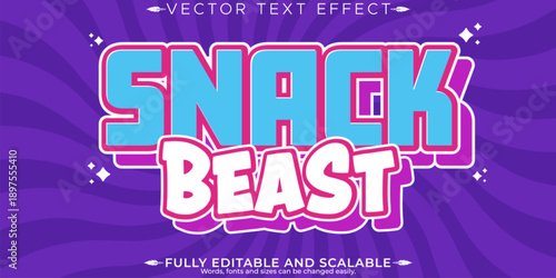Snack editable text effect, editable food and chips text style