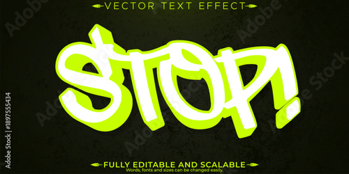 Graffiti text effect, editable spray and street text style