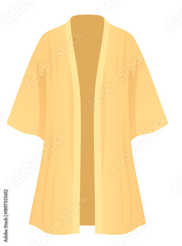 Yellow bathrobe cloth. vector illustration