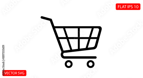 Simple Shopping Cart Icon Vector Illustration 1.