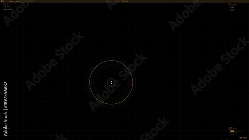 Wallpaper Mural Visual representation of a hud interface animation in a dark setting showcasing circular patterns and movements at a specific time Torontodigital.ca