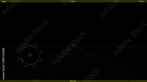 Hud interface animation showing data and graphics in a dark environment