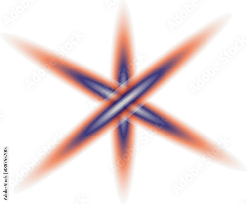 A vibrant abstract starburst shape with gradients of orange red and blue perfect for digital design on transparent background high quality professional detailed modern elegant stylish