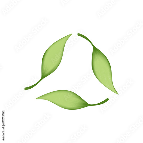 ecology sign, recycling sign in the form of leaves, sticker, png
