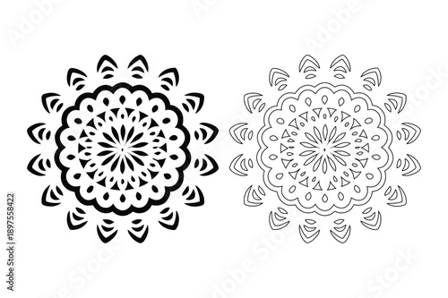 Mandala Designs: Black and White Decorative Ornaments