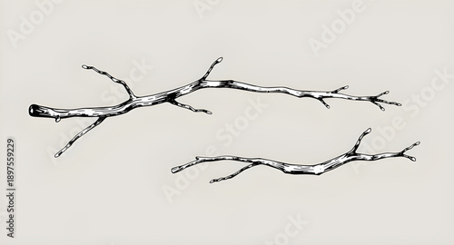 tree, branches, bare, leafless, winter, autumn, nature, botanical, forest, wood, twig, limb, silhouette, outline, black, minimal, simple, modern, flat, line, icon, symbol, vector, illustration, graphi