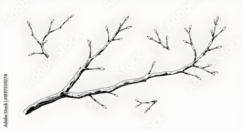 tree, branches, bare, leafless, winter, autumn, nature, botanical, forest, wood, twig, silhouette, outline, black, monochrome, minimal, simple, modern, flat, line, icon, symbol, vector, illustration, 