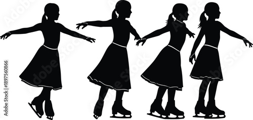 iverse skating poses, sports industry icons, winter spirit symbols, detailed body outlines, diverse skater graphics, healthy lifestyle set, modern sport silhouettes, people variety collection, differe