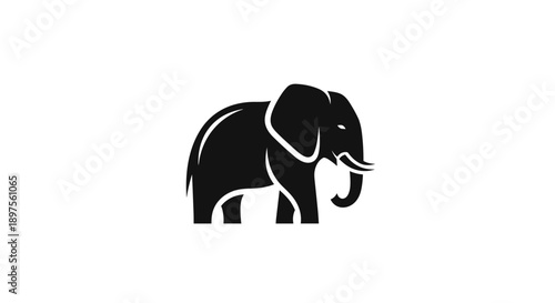 Stylized Black Silhouette of an Elephant 3.