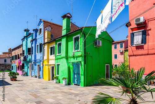 View of the island of Burano in the Venice lagoon (Italy)
