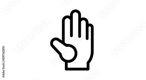 Stylized Outline of a Human Hand Showing Four Fingers.