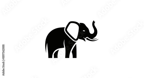 Stylized Silhouette of an Elephant in Profile.