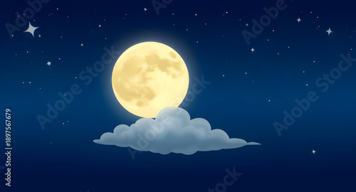 moon, clouds, night, sky, dark, stars, lunar, crescent, glow, light, dreamy, calm, peaceful, serene, fantasy, cartoon, cute, illustration, background, scene, landscape, atmosphere, mystical, magical, 