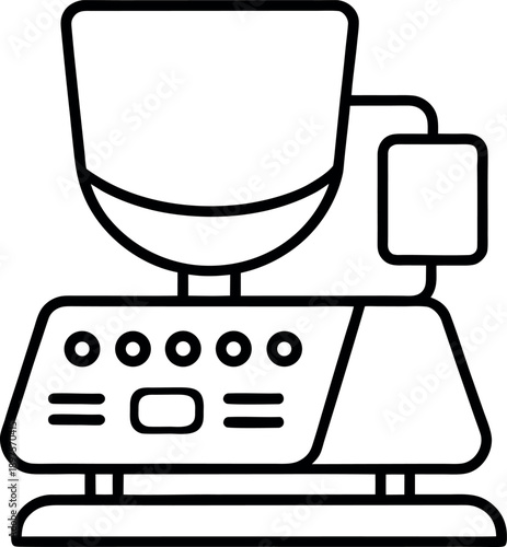 Ultrasound medical diagnostic device line illustration