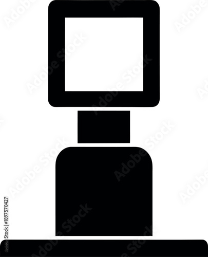 Retail Self Checkout Machine Terminal Silhouette Icon