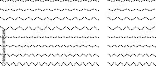 シンプルな点線の波線
