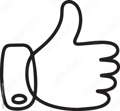 Hand giving thumbs up approval gesture illustration