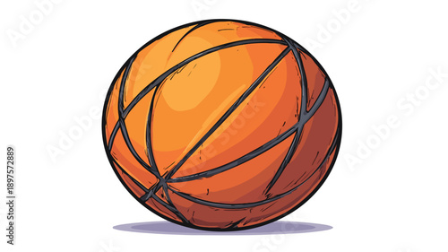 Dynamic Basketball Cartoon Style Vector Illustration for Sports Fans and Teams