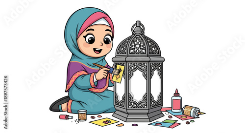 Happy Muslim Celebrating Ramadan