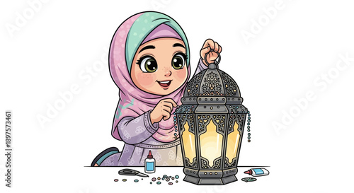 Happy Muslim Celebrating Ramadan