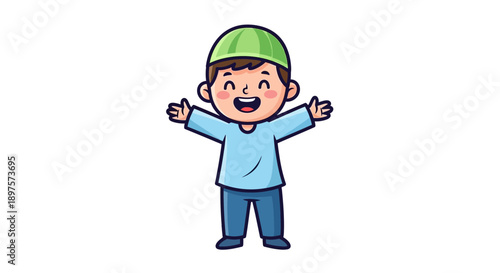 Happy Muslim Celebrating Ramadan